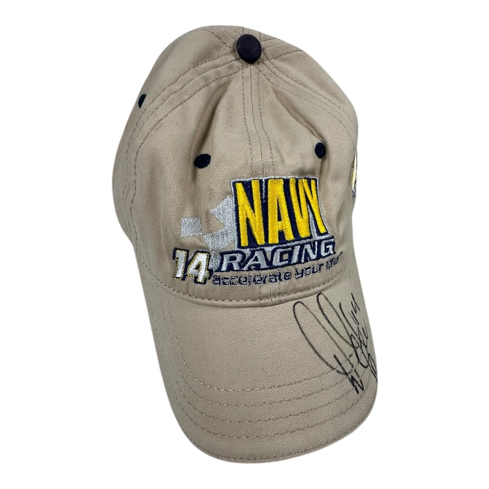 David Stremme Navy Racing #14 Signed‎ Hat Otto Cap NASCAR Auto
